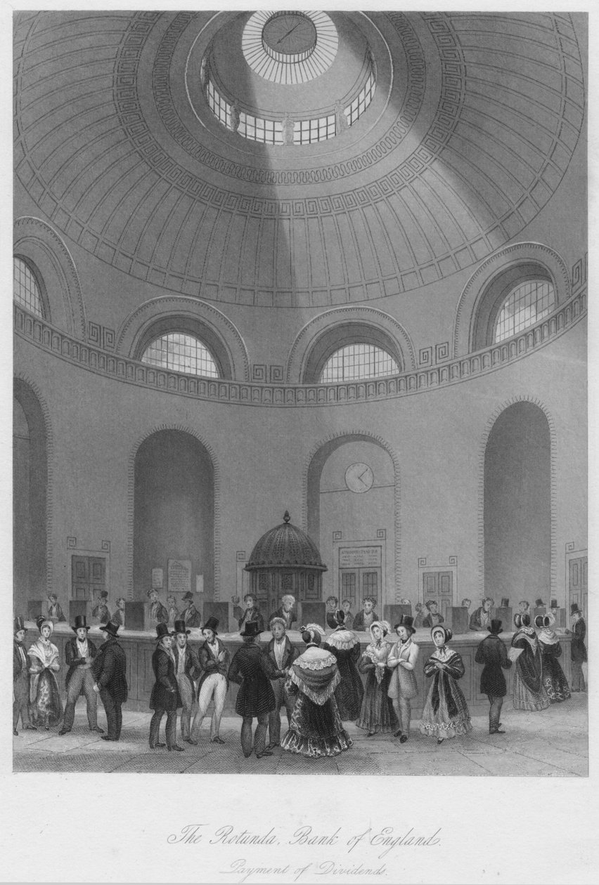 The Rotunda, Bank of England - Osingonmaksu, n. 1841 tekijältä John Shury