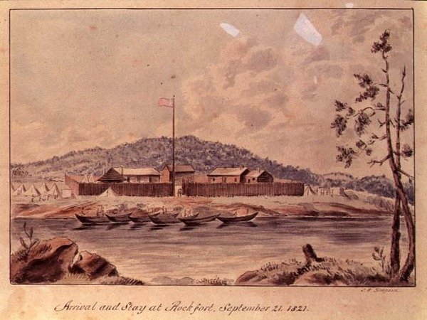Saapuminen ja oleskelu Rockfortiin, 1821 (wc paperilla) tekijältä John Simpson