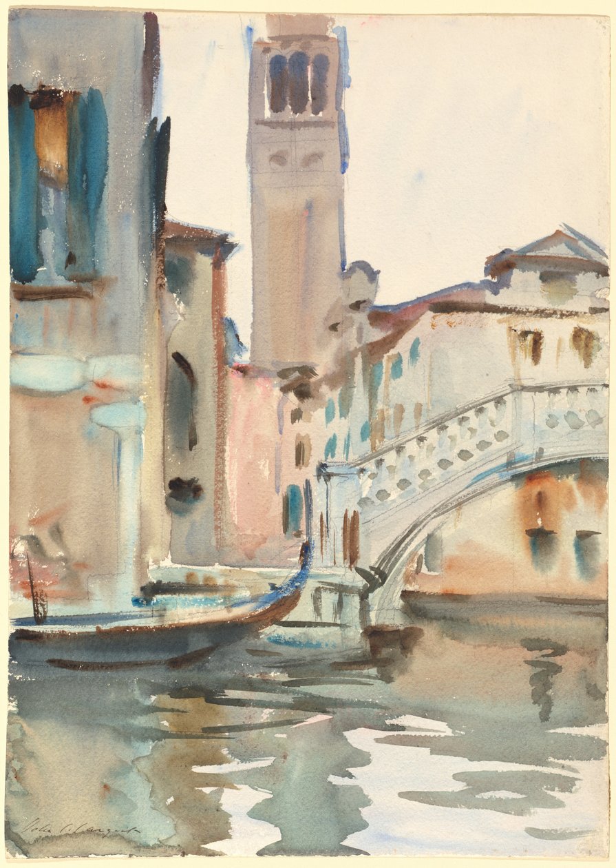 Silta ja Campanile, Venetsia tekijältä John Singer Sargent