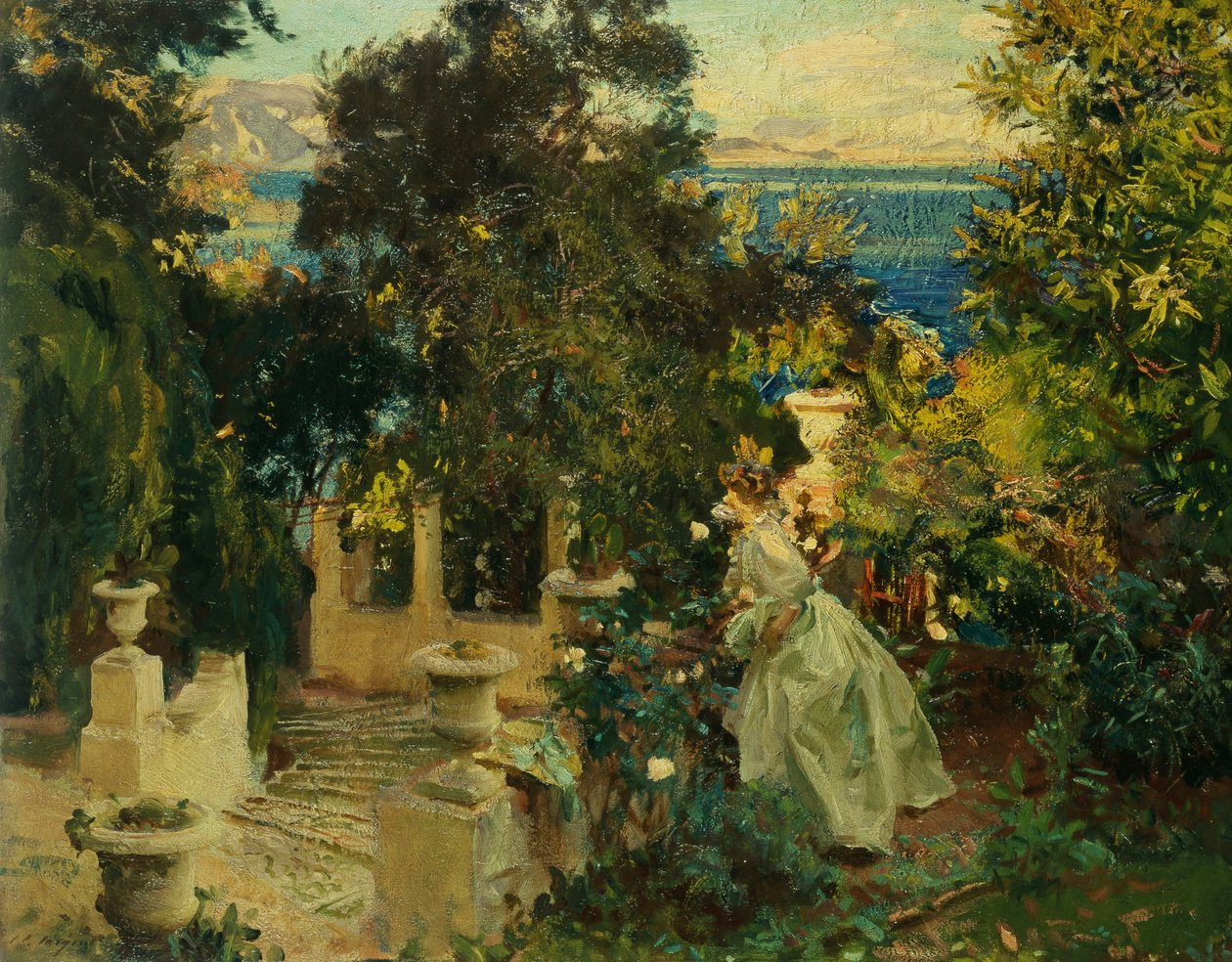 Puutarha Korfulla, 1909 tekijältä John Singer Sargent