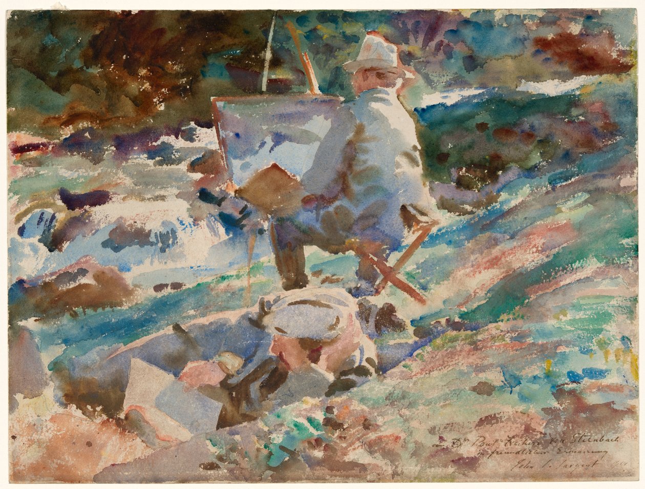 Taiteilija telineessä tekijältä John Singer Sargent
