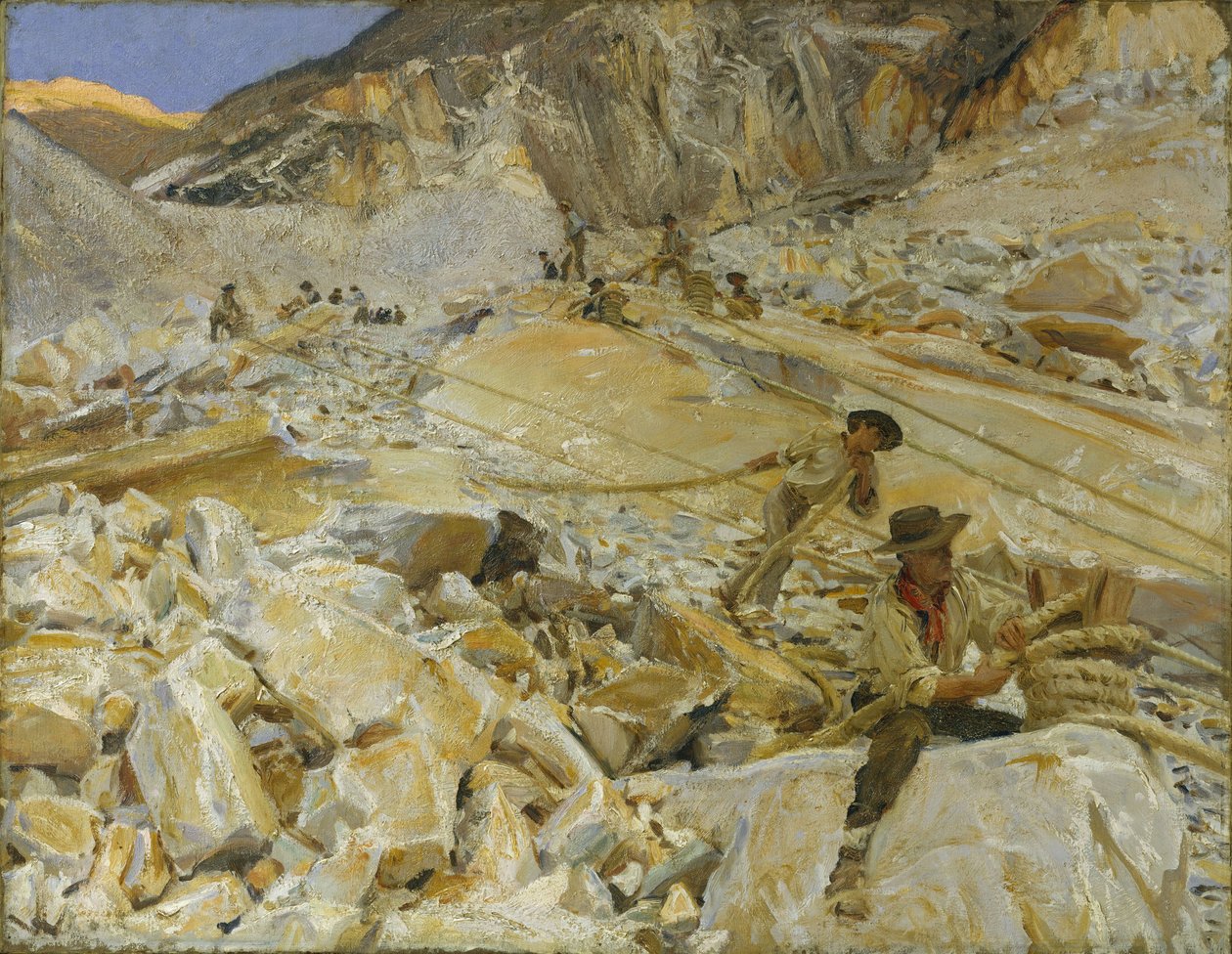 Marmorin tuominen louhoksista Carraraan, 1911 tekijältä John Singer Sargent
