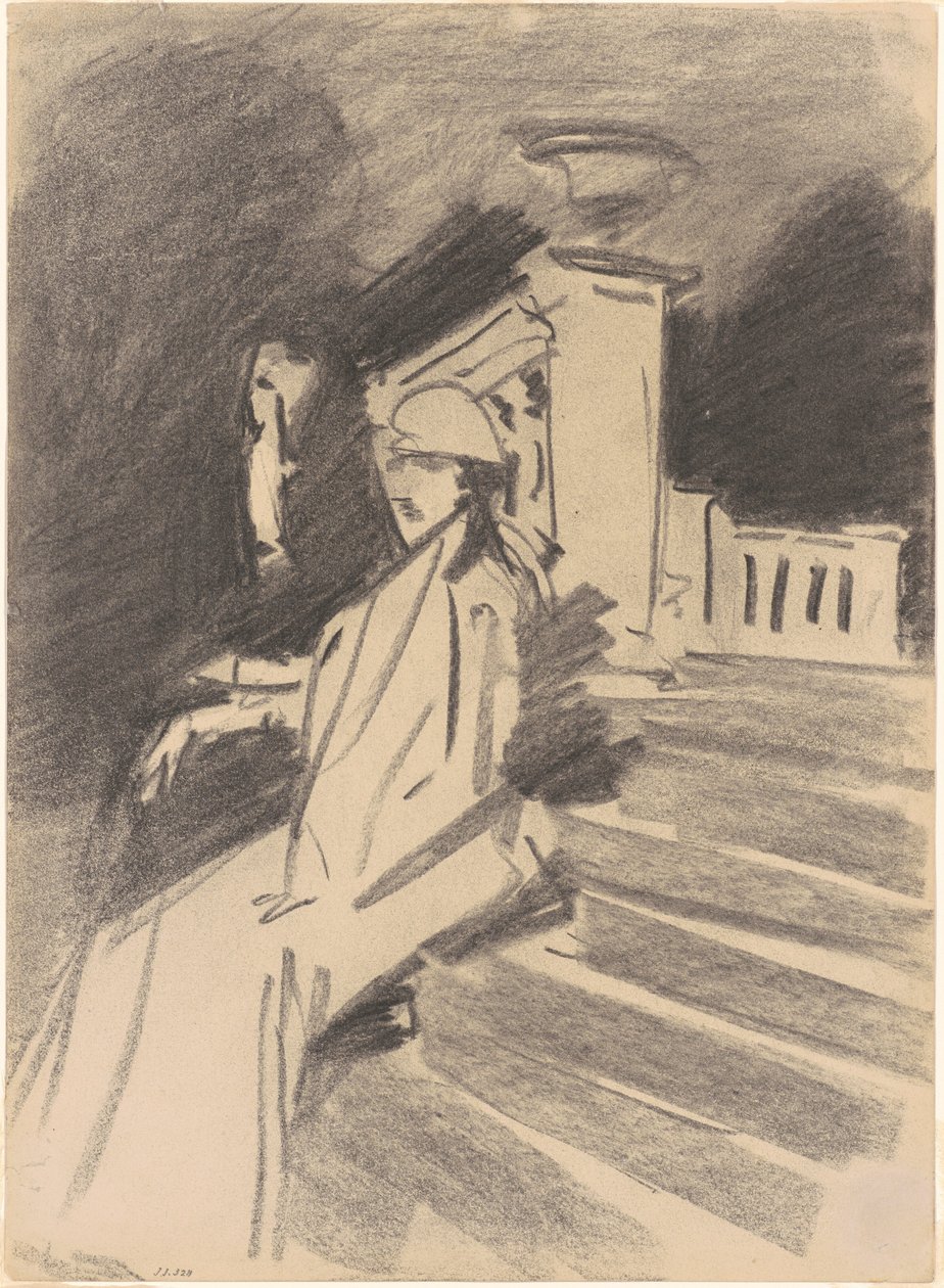 Suihkulähteellä, Villa Torlonia, Frascati, Italia, n. 1907. tekijältä John Singer Sargent