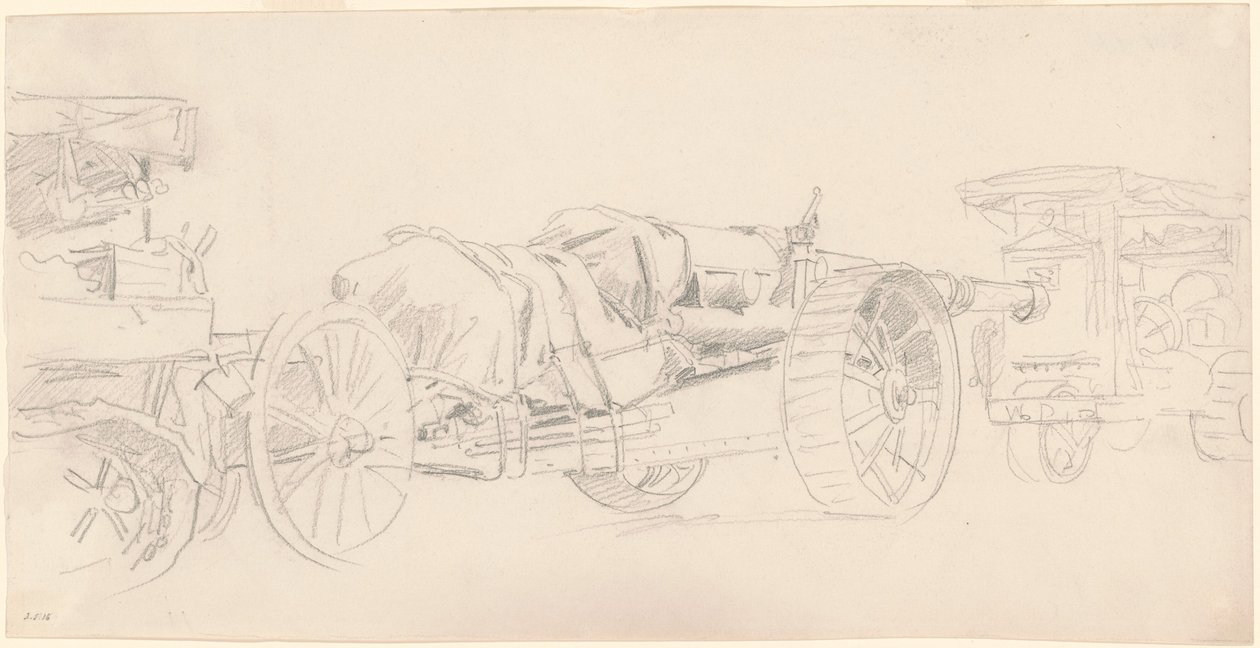 Cannon Trailers, Ranska, 1918. tekijältä John Singer Sargent