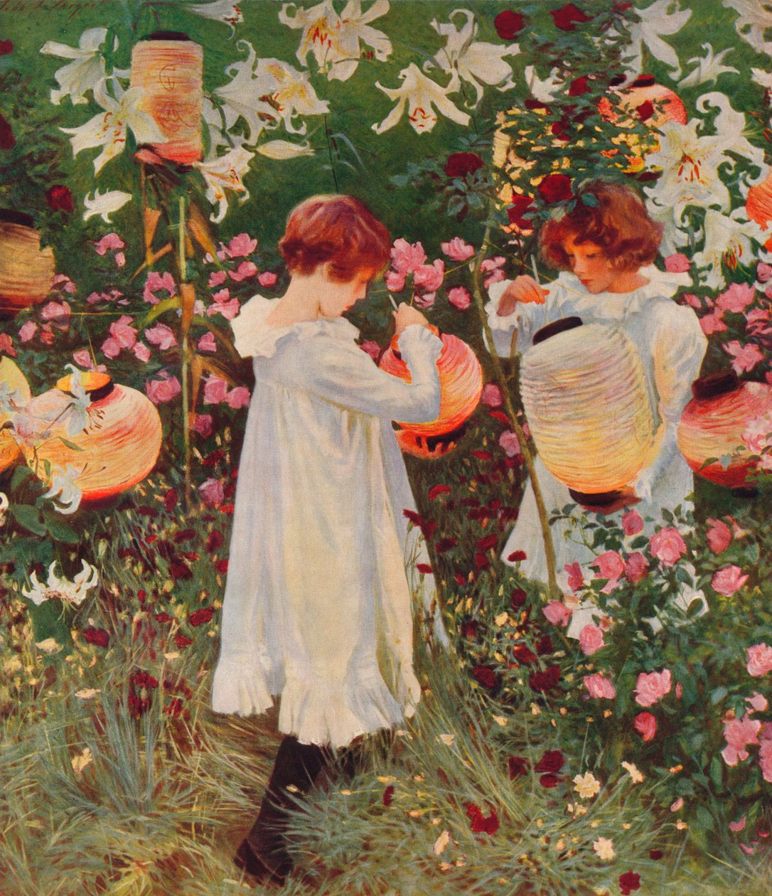 Neilikka, Lilja, Lilja, Ruusu, 1885-86, 1938 tekijältä John Singer Sargent