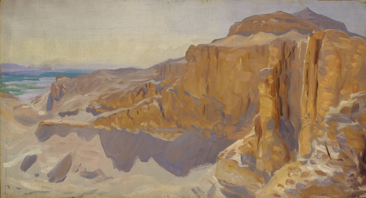 Deir el Bahrin jyrkänteet, Egypti, 1890-91. tekijältä John Singer Sargent