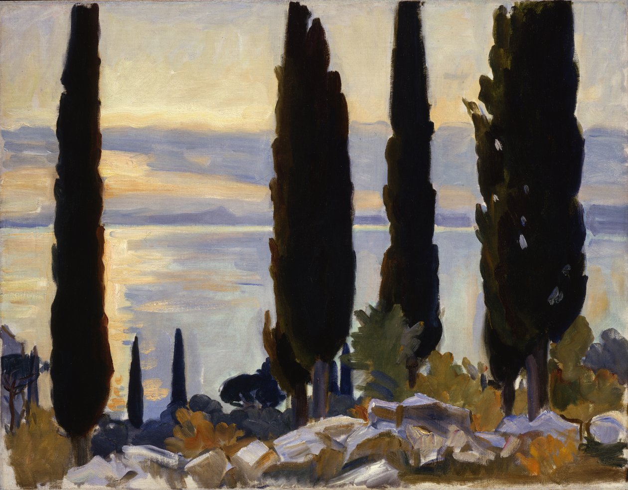 Sypressipuut San Vigiliossa, 1913 tekijältä John Singer Sargent