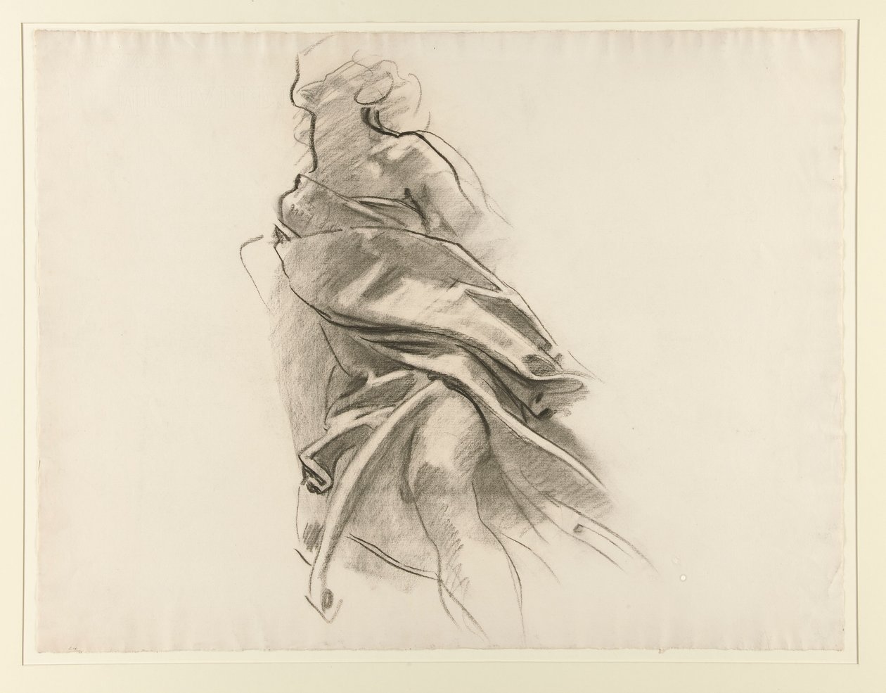 Yksityiskohta verhoista [Crayon-tutkimus nro. 5.14] tekijältä John Singer Sargent