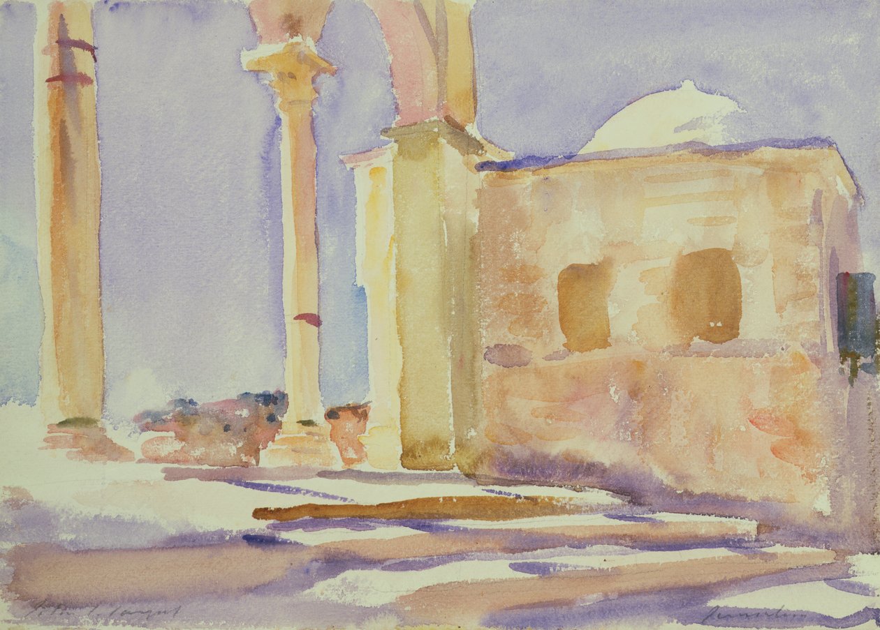 Kallion kupoli, Jerusalem (wc paperille) tekijältä John Singer Sargent