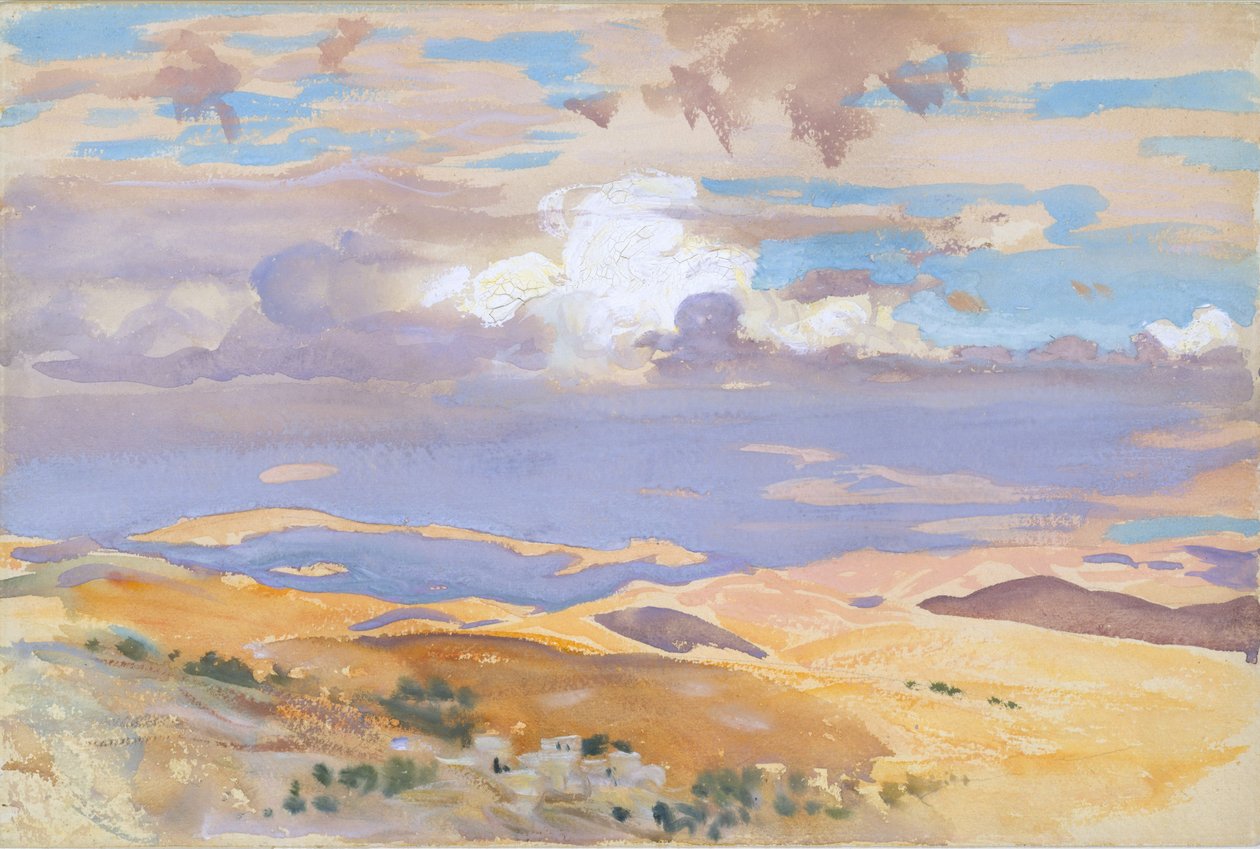 Jerusalemista, 1905-06 (wc, guassia ja grafiittia luonnonvalkoiselle vellapaperille). tekijältä John Singer Sargent