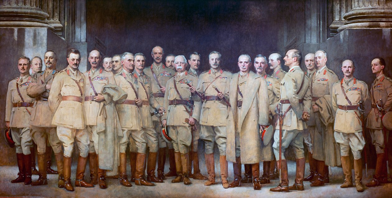 Ensimmäisen maailmansodan kenraalit upseerit tekijältä John Singer Sargent