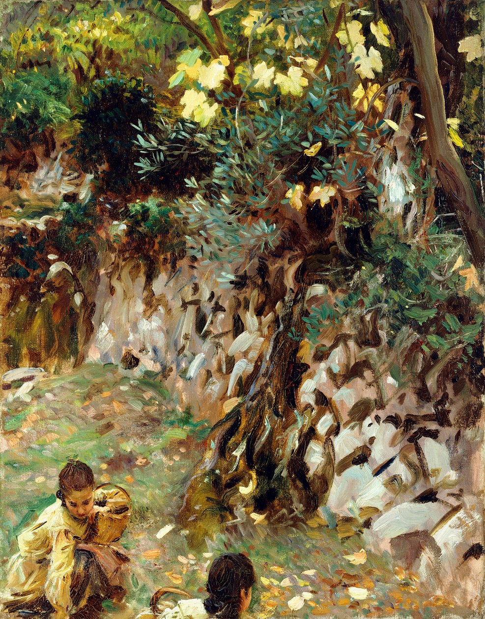 Girls Gathering Blossoms, Valdemosa, Mallorca, tekijältä John Singer Sargent