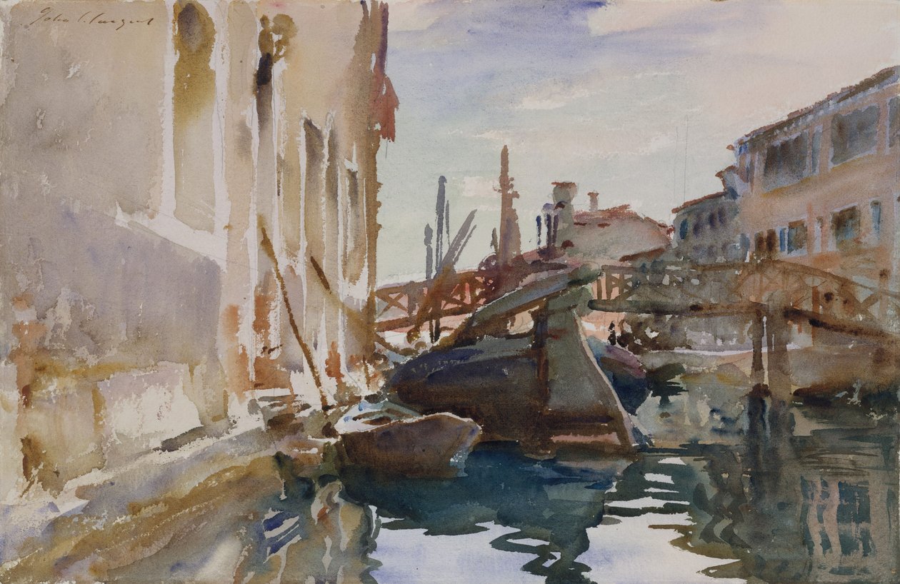 Giudecca, n.1913 (wc ja grafiitti luonnonvalkoiselle paperille). tekijältä John Singer Sargent