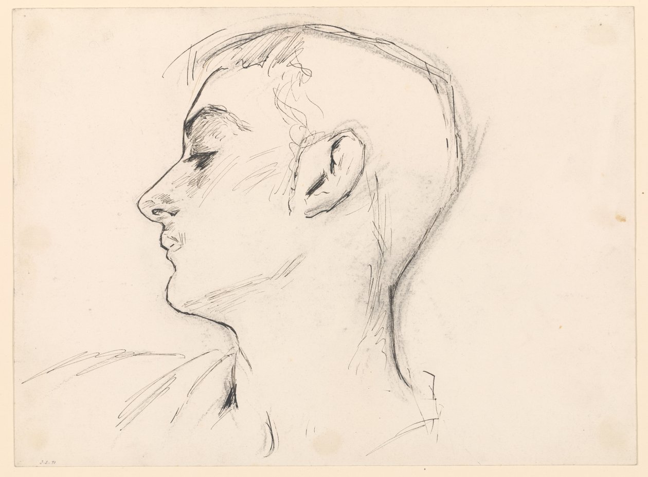 Nuoren miehen pää (Albert de Belleroche) profiilista tekijältä John Singer Sargent