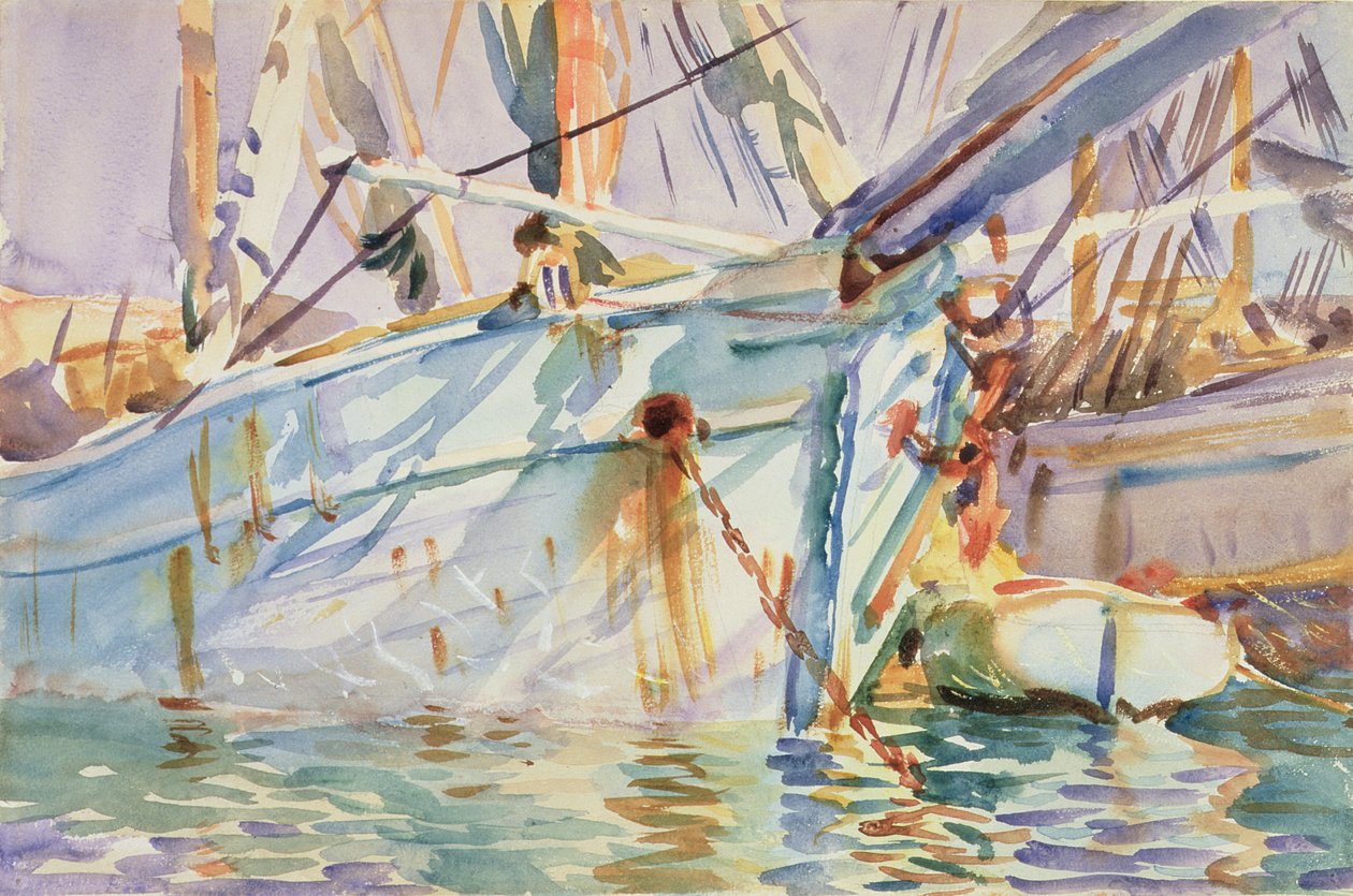 Levantin satamassa (wc paperilla) tekijältä John Singer Sargent