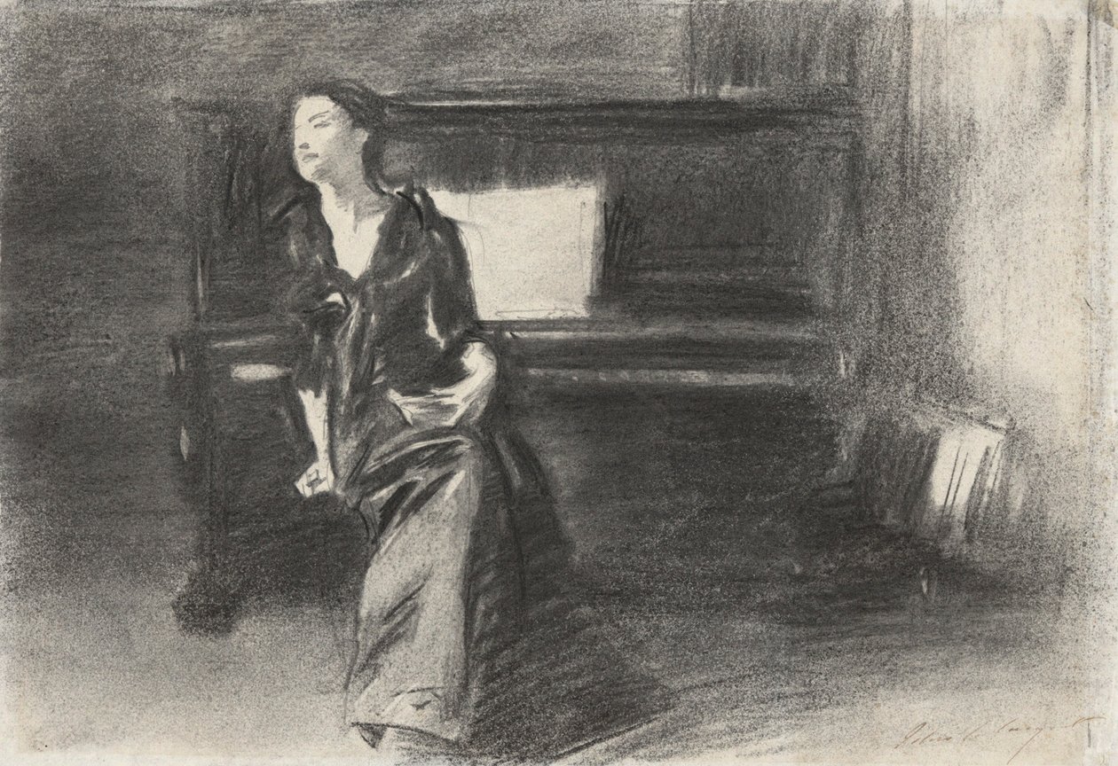Nainen pianon ääressä tekijältä John Singer Sargent