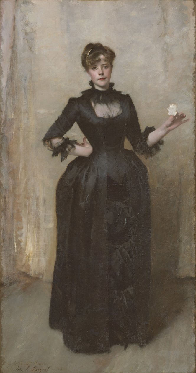 Nainen ruusun kanssa (Charlotte Louise Burckhardt), 1882. tekijältä John Singer Sargent