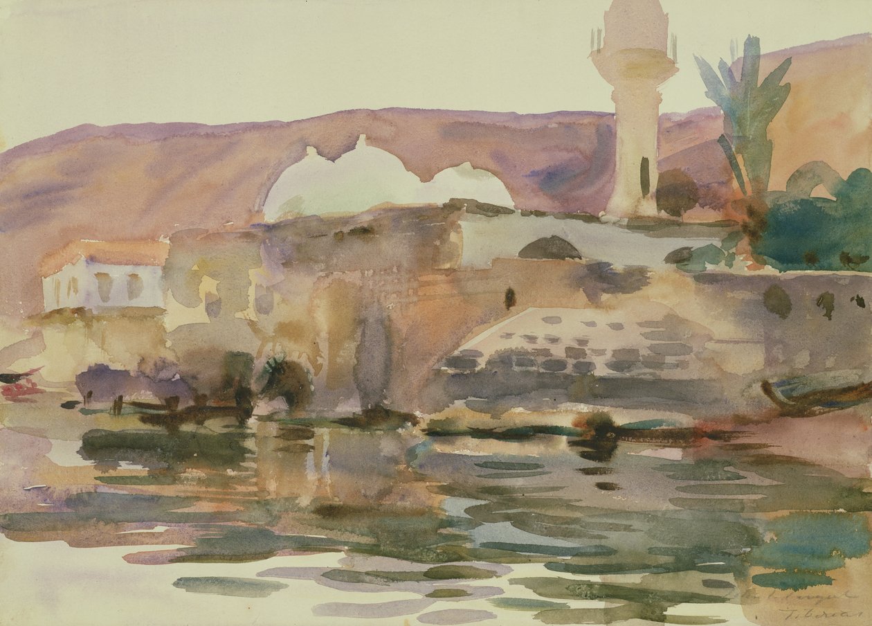 Tiberias-järvi (akvarelli paperille) tekijältä John Singer Sargent