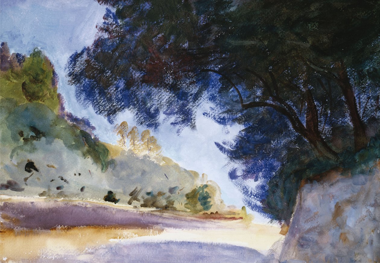 Maisema, Oliivipuut, Korfu, 1909 tekijältä John Singer Sargent