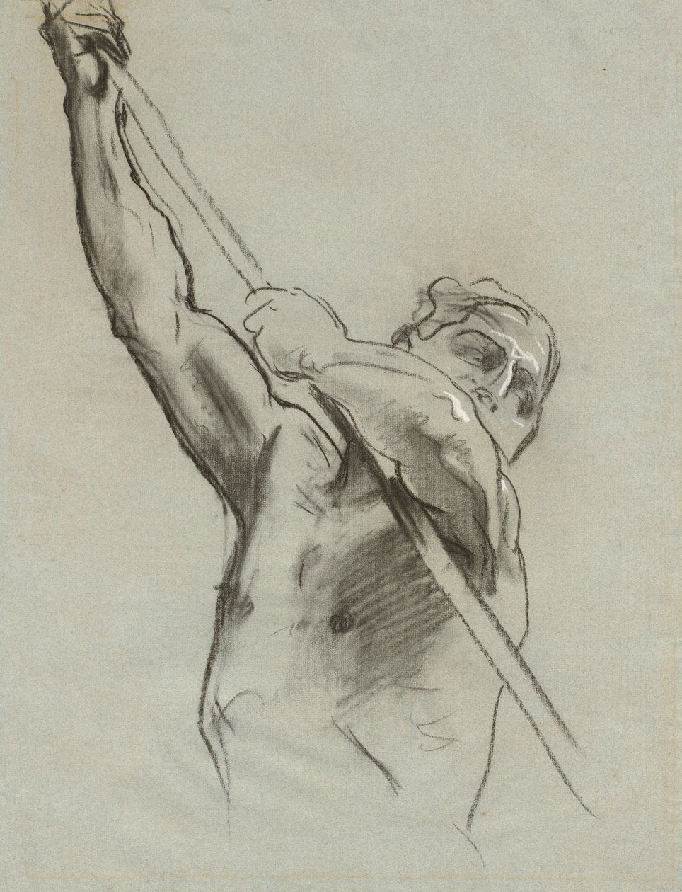 Miesten vartalo sauvan kanssa, 1890-1900. tekijältä John Singer Sargent