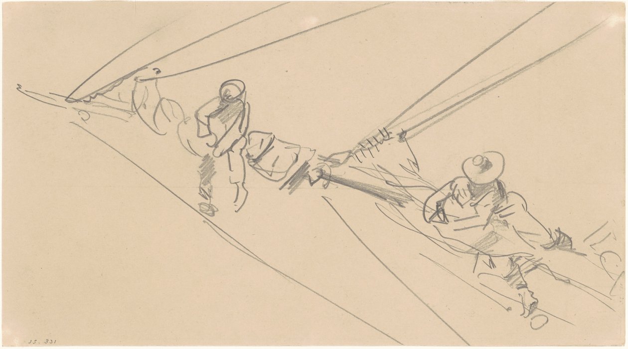 Men on a Spar, c. 1876. tekijältä John Singer Sargent
