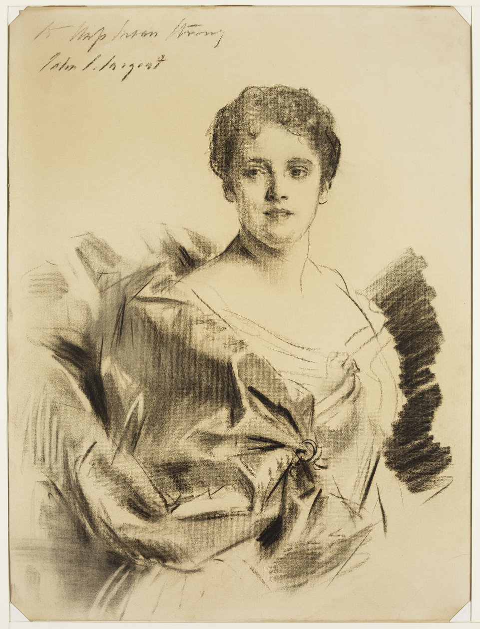 Neiti Susan Strong, 1800-luvun lopun ja 1900-luvun alun välillä (hiili kermapaperilla) tekijältä John Singer Sargent
