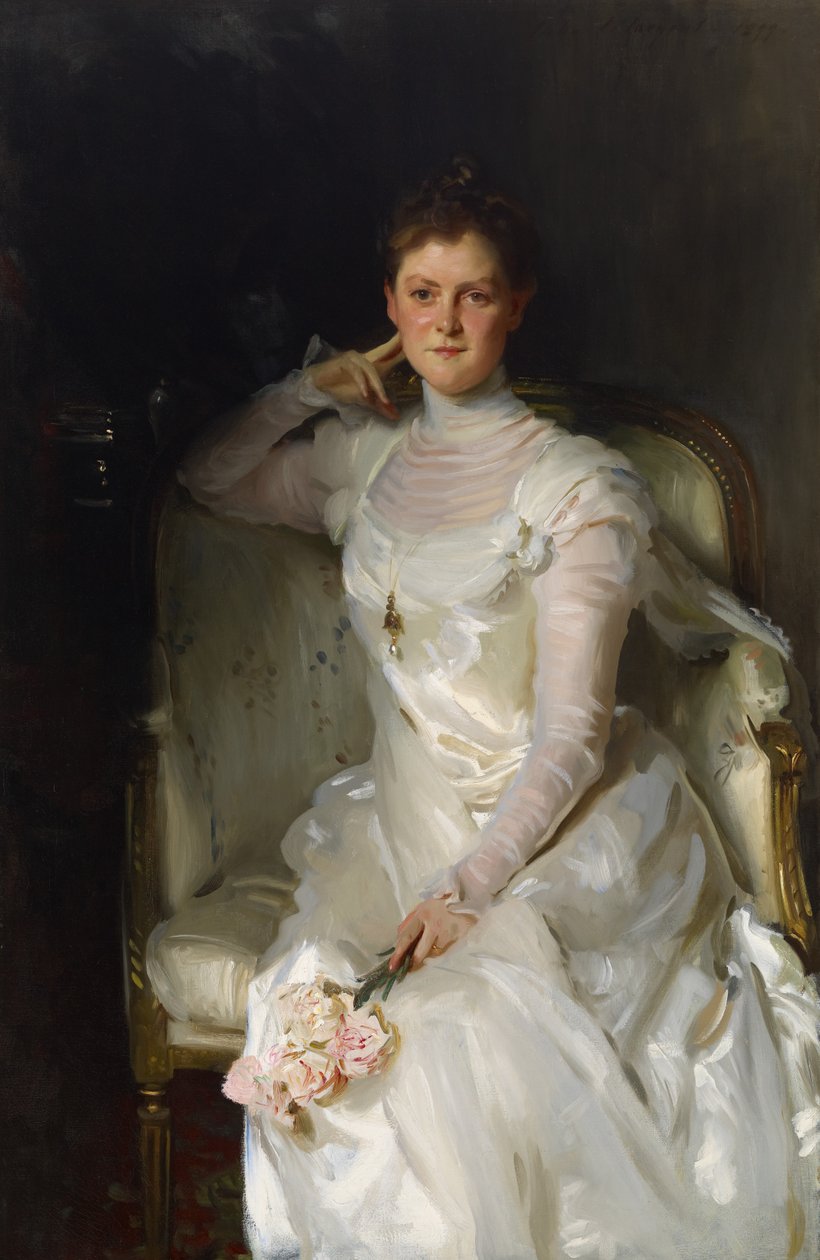 Rouva Joshua Montgomery Sears (1858-1935) 1899 (öljy kankaalle) tekijältä John Singer Sargent
