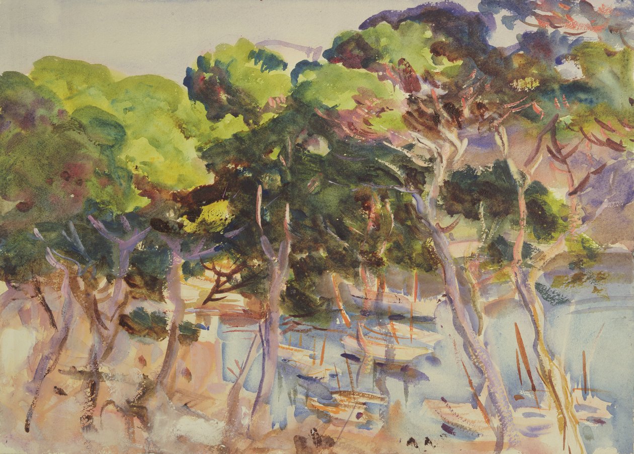 Sollerin satama, 1907-08 (wc paperilla) tekijältä John Singer Sargent