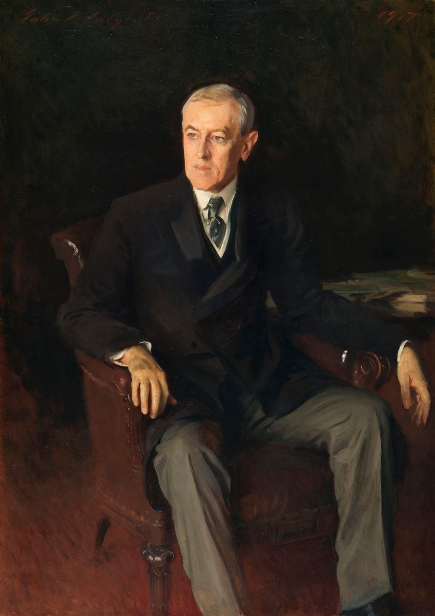 Woodrow Wilsonin (1856-1924), Yhdysvaltain presidentin, muotokuva tekijältä John Singer Sargent