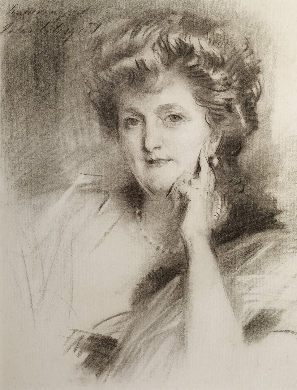 Naisen muotokuva, vuoden 1900 jälkeen (liitu kudottupaperille) tekijältä John Singer Sargent