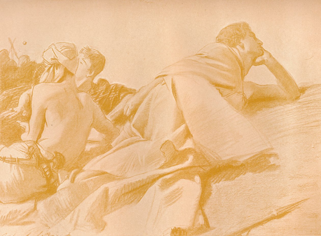 Makaavat hahmot David Saulin leirissä, n. 1905 tekijältä John Singer Sargent