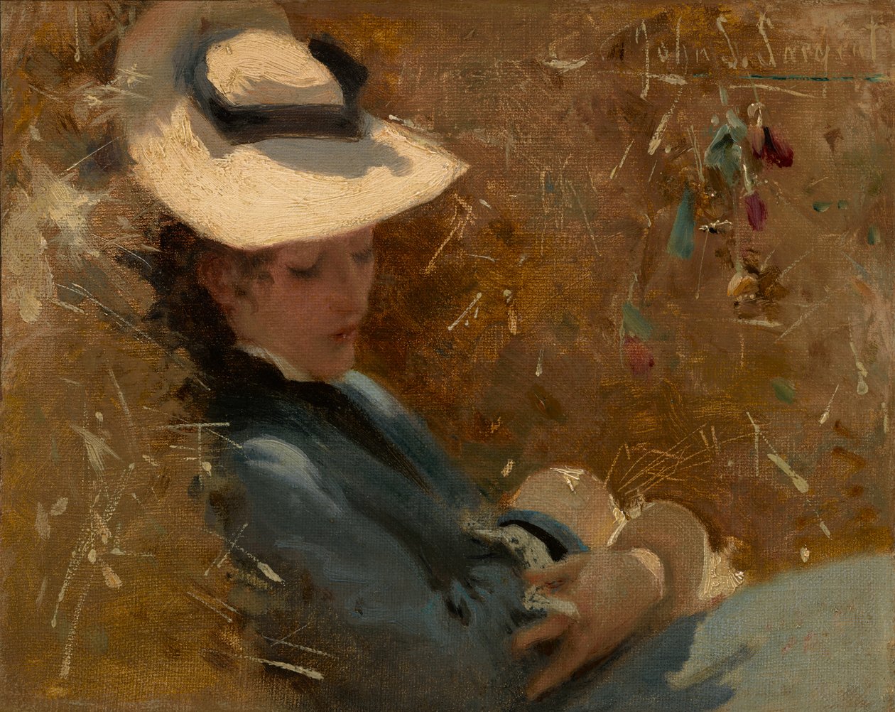 Lepäämässä, noin 1875 (öljy kankaalle) tekijältä John Singer Sargent