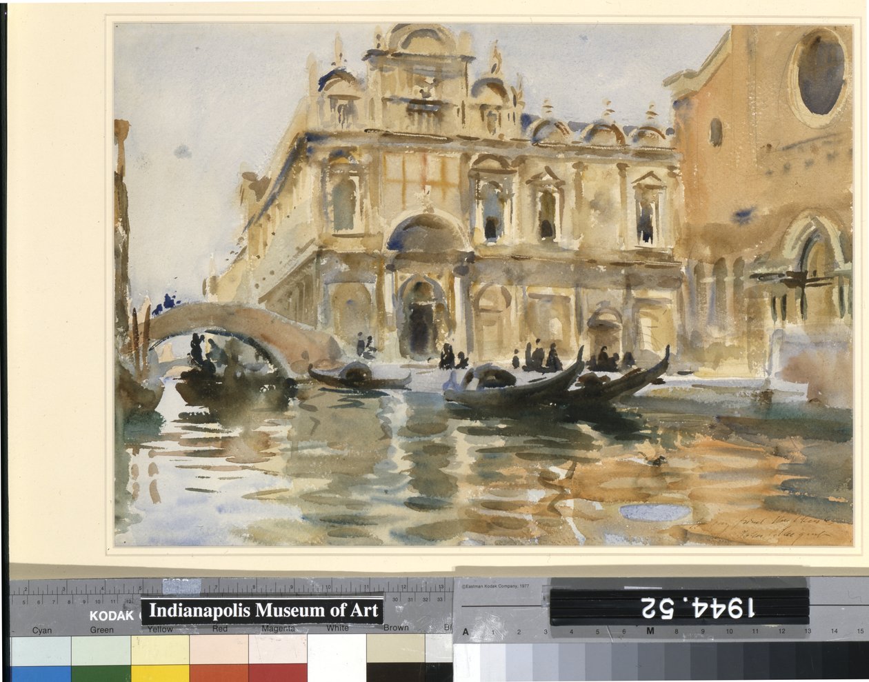 Rio Dei Mendicanti, Venetsia (akvarelli lyijykynällä luonnonvalkoiselle paperille) tekijältä John Singer Sargent