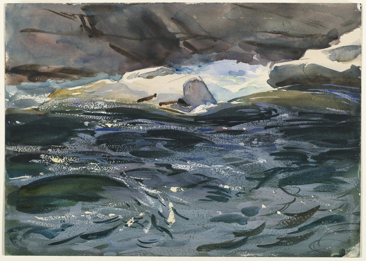 Salmon River, 1901 (läpinäkymätön ja läpikuultava wc ja grafiitti) tekijältä John Singer Sargent
