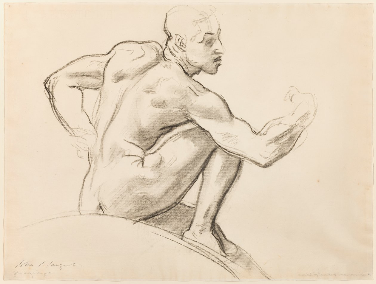Istuva miesmalli tekijältä John Singer Sargent