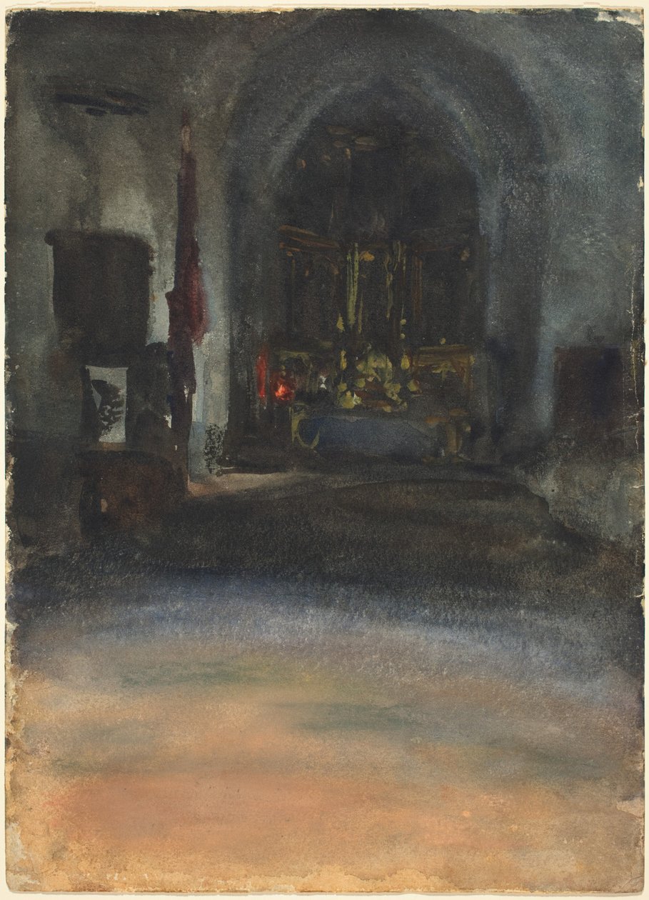Espanjan kirkon sisustus, n. 1880. tekijältä John Singer Sargent