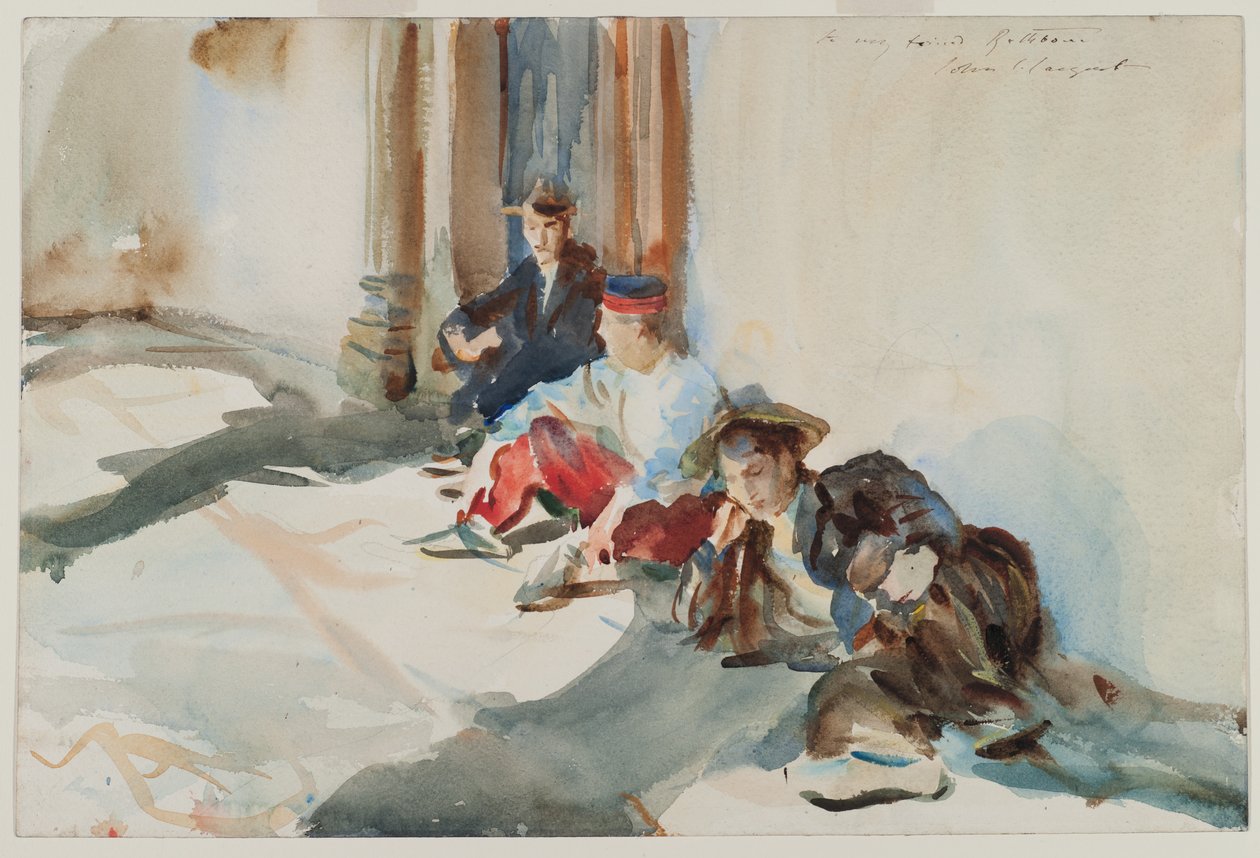Espanjalaiset sotilaat, n. 1902-03 (wc paperilla) tekijältä John Singer Sargent