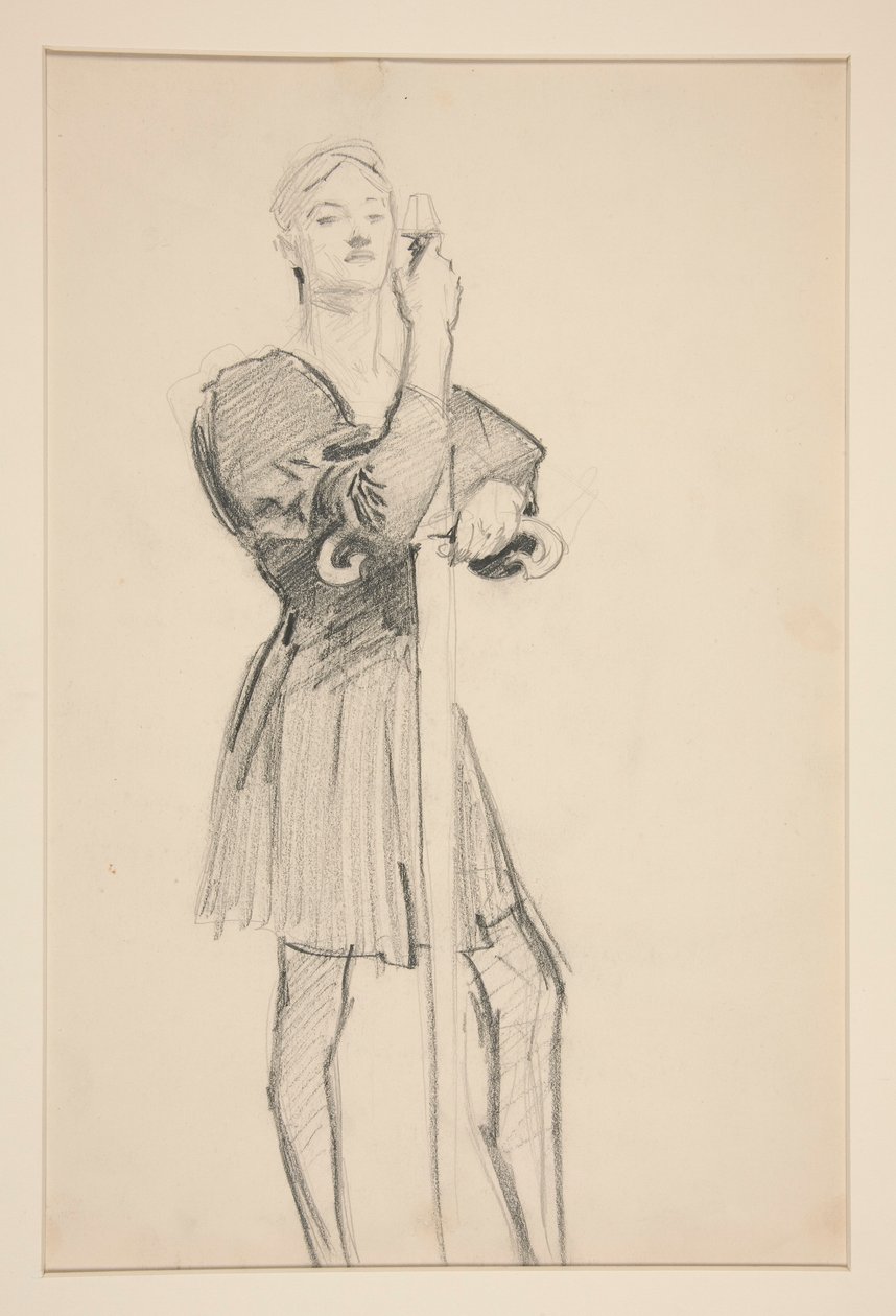 Seisova figuuri keihään kanssa tekijältä John Singer Sargent
