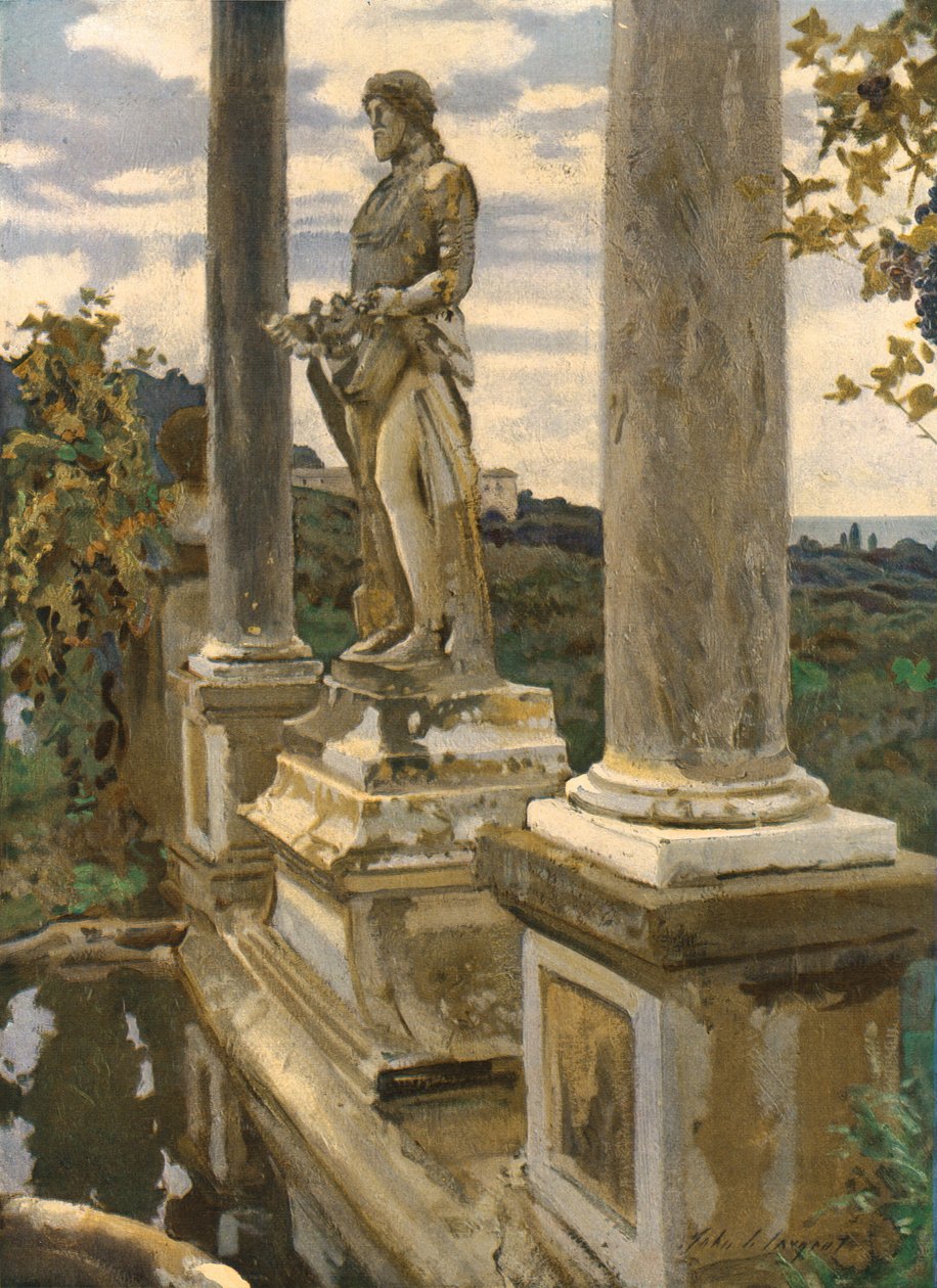 Vertumnuksen patsas Frascatissa, 1907, n. 1930. tekijältä John Singer Sargent