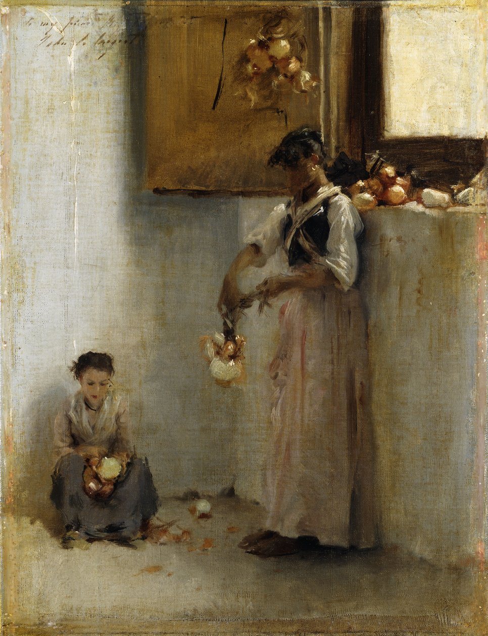 Stringing Onions, n. 1882 tekijältä John Singer Sargent
