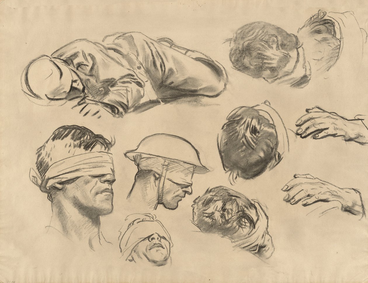 Studies for Gassed, 1918-1919. tekijältä John Singer Sargent