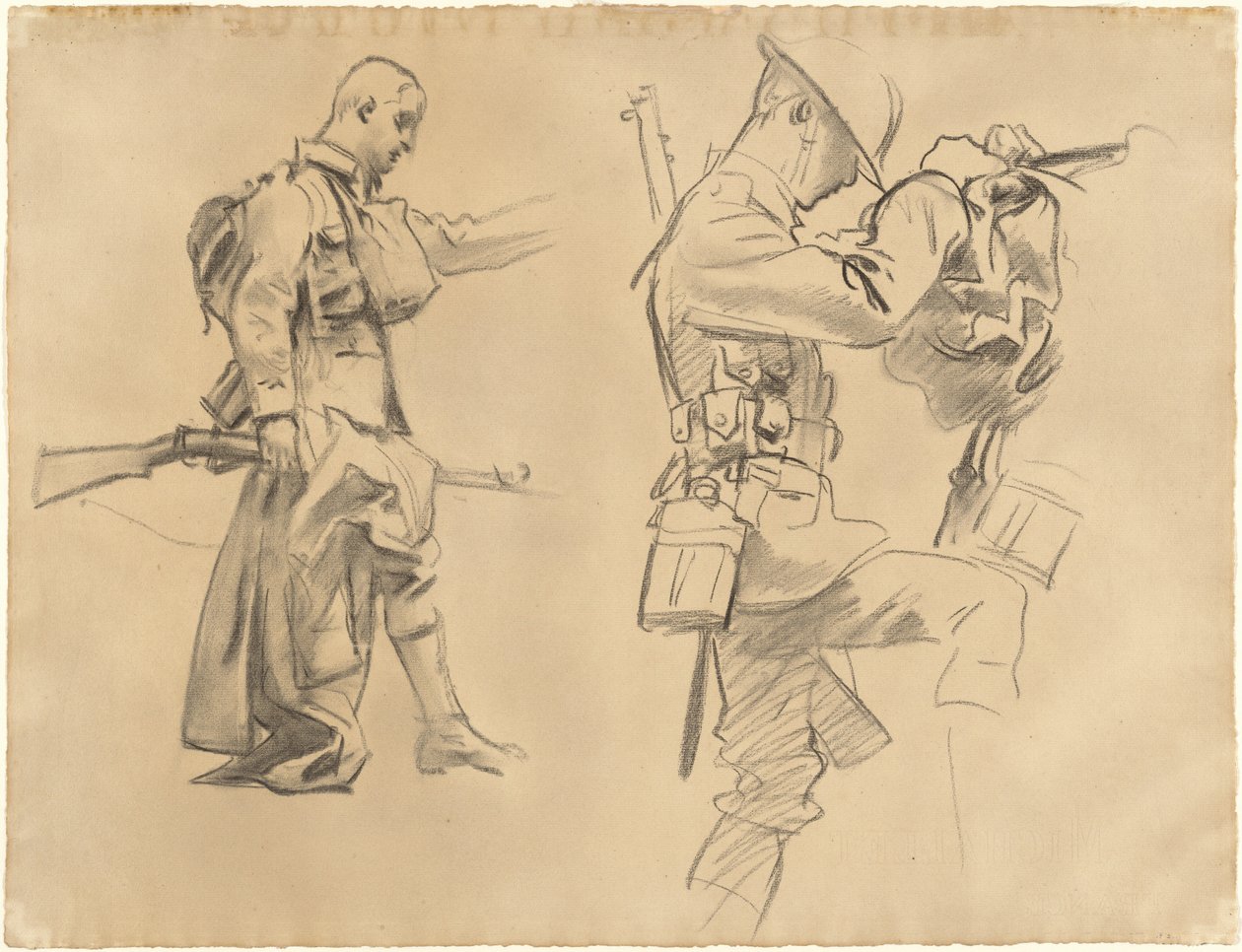 "Gassed"-tutkimukset [recto] tekijältä John Singer Sargent