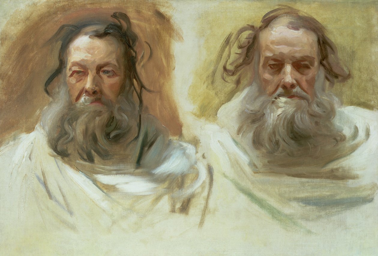 Tutkimus kahdesta päästä: Profeetat, n. 1892 tekijältä John Singer Sargent