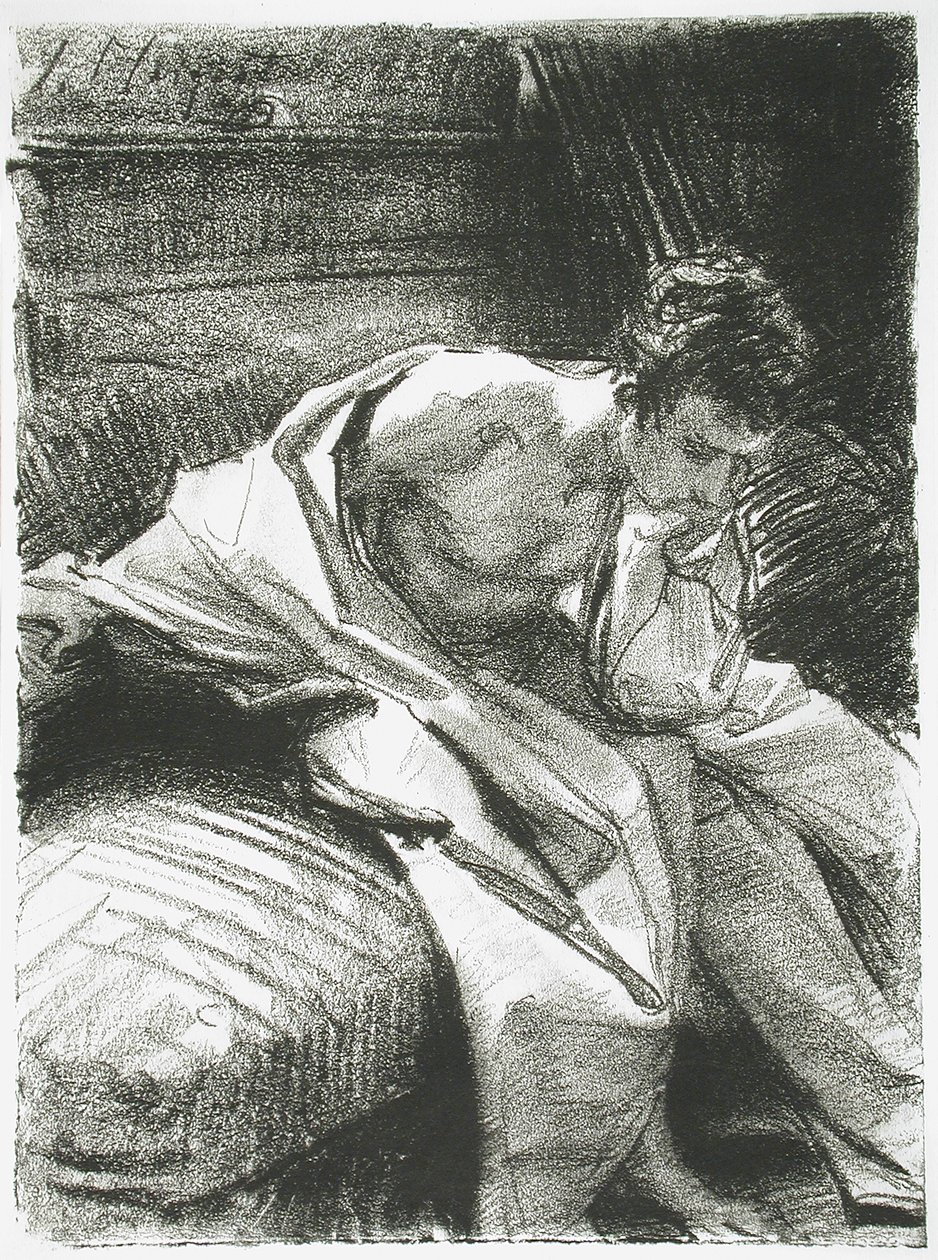 Tutkimus istuvasta nuoresta miehestä tekijältä John Singer Sargent