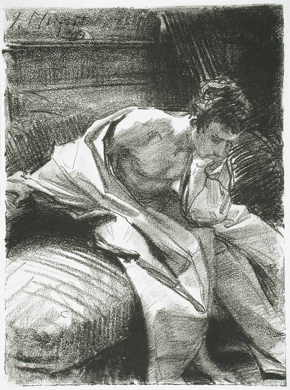 Istuvan nuoren miehen tutkimus, 1895 tekijältä John Singer Sargent