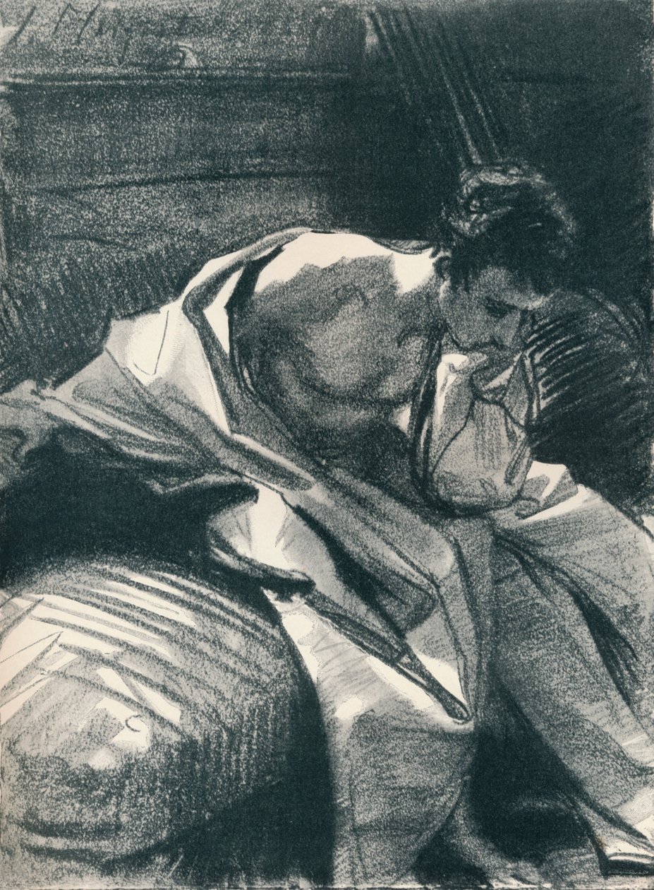 Tutkimus nuoresta miehestä, istuva, 1895, 1896 tekijältä John Singer Sargent