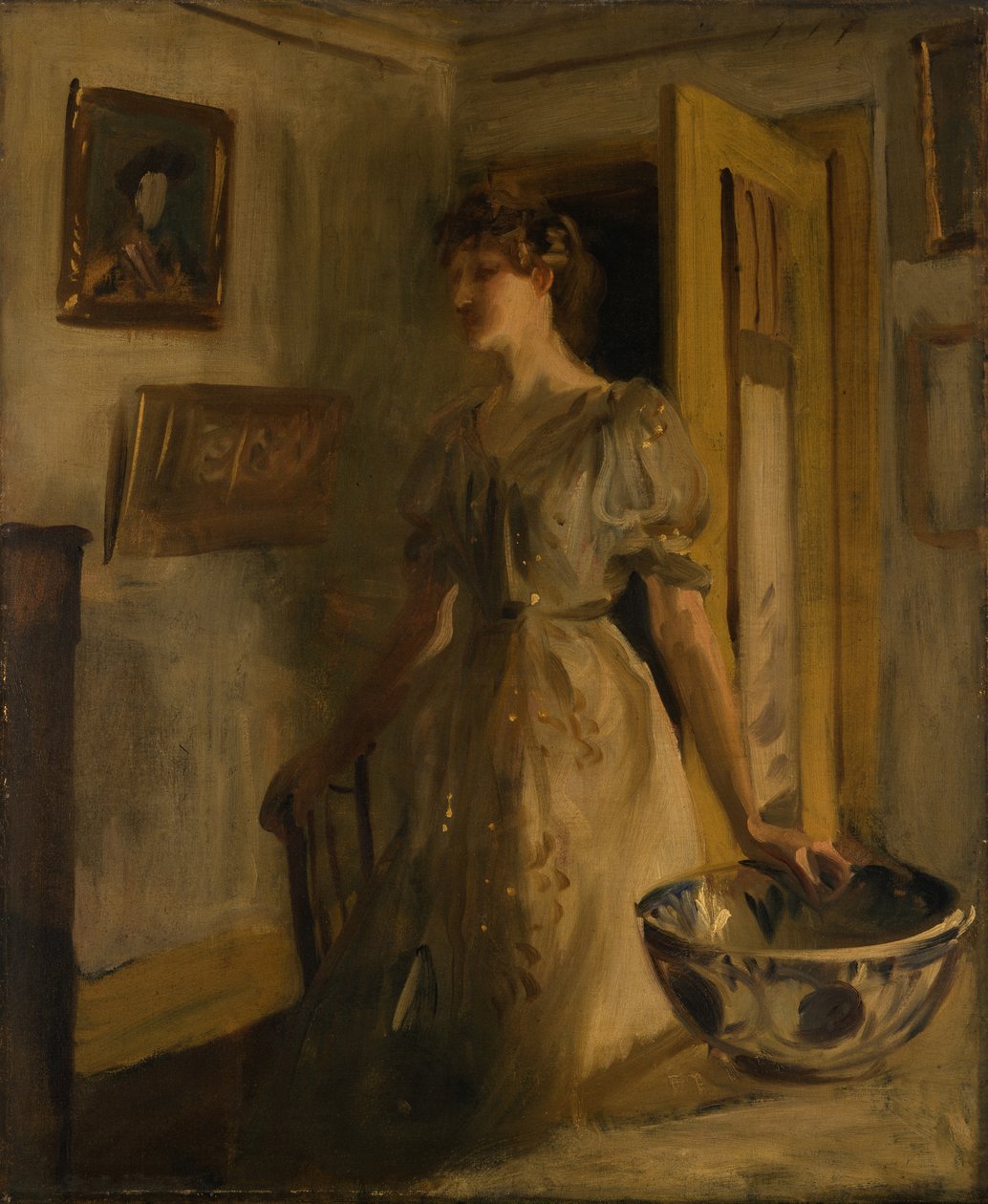 Sininen kulho, noin 1885-89 (öljy kartongille). tekijältä John Singer Sargent