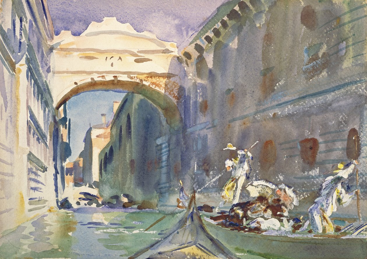 Huokausten silta, n. 1905-08 (wc paperilla) tekijältä John Singer Sargent