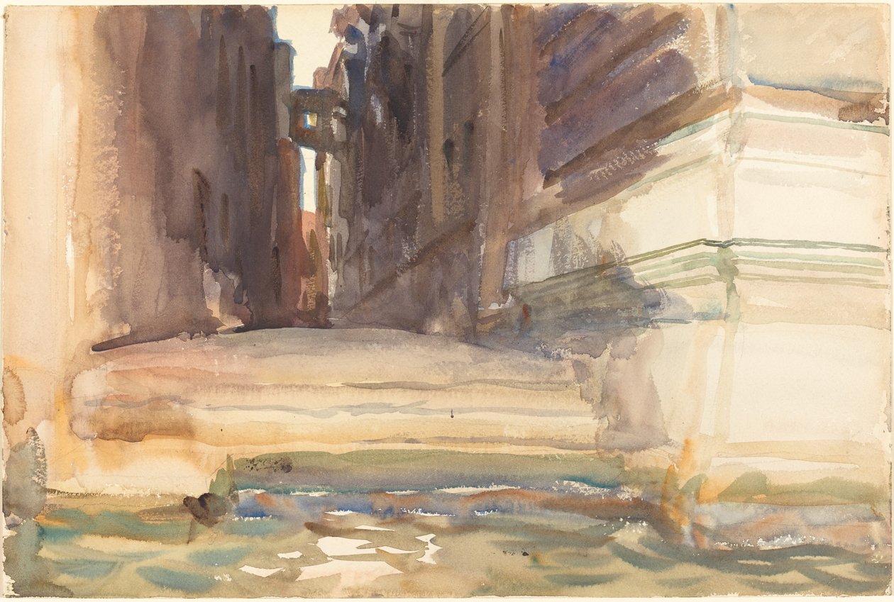 Calle della Rosa ja Monte di Pietà, Venetsia, n. 1904. tekijältä John Singer Sargent