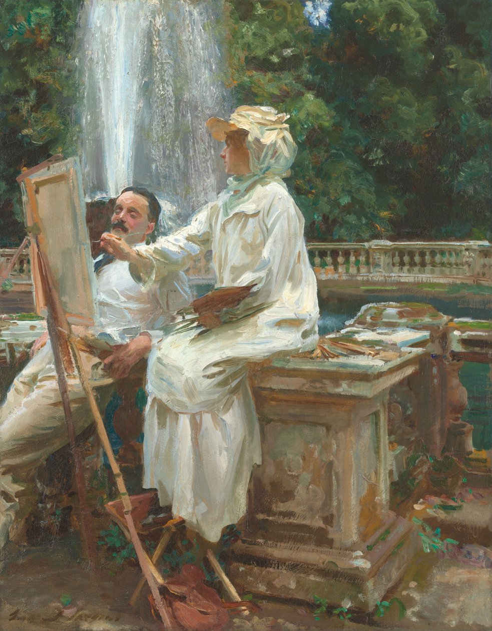 Lähde, Villa Torlonia, Frascati, Italia tekijältä John Singer Sargent